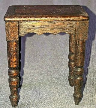 Vintage Sonia Messer Dollhouse Furniture Small Dark Wood Side End Table