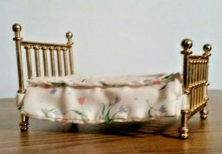 4 " Doll House Double Bed With Cover Vintage Dollhouse Furniture