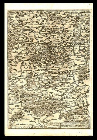 1584 Abraham Ortelius Map Of Westphalia (nw Germany) & Kingdom Of East Franks