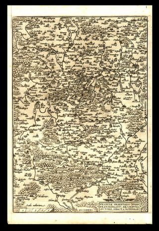 1584 Abraham Ortelius Map of Westphalia (NW Germany) & Kingdom of East Franks 2