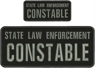 State Law Enforcement Constable Embroidery Patches 4x10 And 2x5hook/on/back B/g