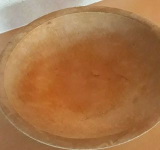 Early Antique Primitive Hand Made Wooden Bowl - 11 "