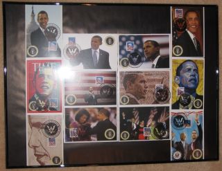 Set/12 Diff Barack Obama 4x6 Cards W/2009 Inauguration Cancellations