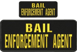 Bail Enforcement Agent Embroidery Patches 4x10 And 2x5 Hook On Back
