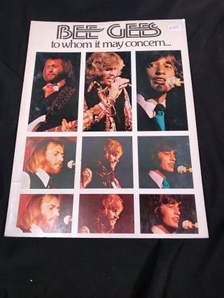 Bee Gees To Whom It May Concern… Music & Song Book 1971 Through 1973 Vintage