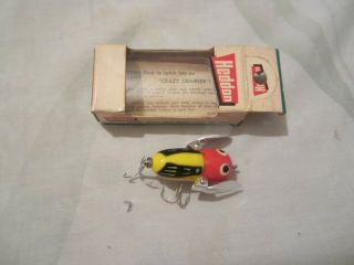 Vintage Fishing Lure Heddon Tiny Crazy Crawler Boxed