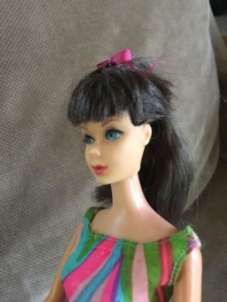 Vintage Barbie TNT Twist Turn Chocolate Bon Bon Raven Hair Swirly Q Dress 5