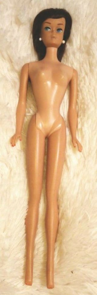 Vtg 60s Brunette Barbie Ponytail Midge Doll Foot Marked Japan