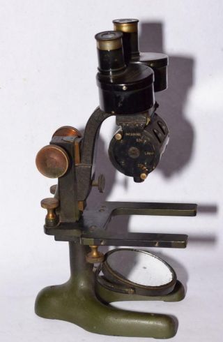 Antique Bausch & Lomb Binocular Microscope W Drum Nosepiece - Pat 