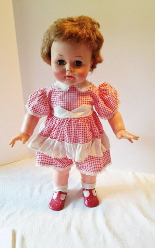 Vintage Kissy Doll By Ideal Toy Corp.  22 " Sleeper Eyes Rooted Hair