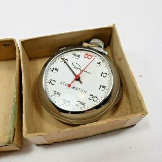 Vintage Ingraham 1/60 Stop Watch With Box A