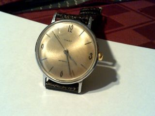 Vintage Timex Marlin 1963 Men,  S Winding Watch With Leather Strap
