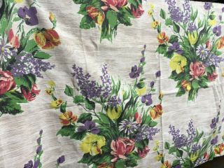 Vintage French Fabric Cotton " Floral " 1950s Upholstery,  Cushions - 1m20wx80cmsl