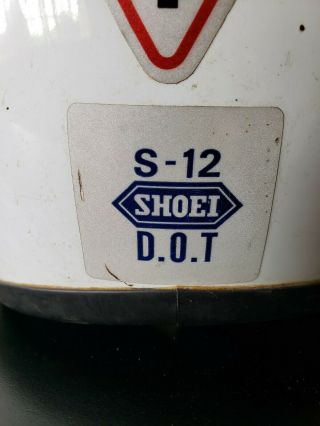 Vintage 1970 Shoei S12 Motorcycle Full Face Helmet LARGE White AS - IS SOME WEAR 3