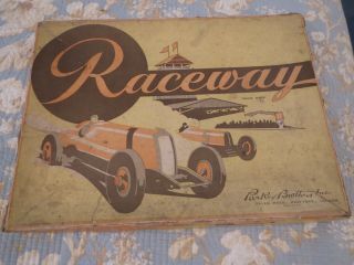 Antique 1930s Parker Brothers Board Game Raceway