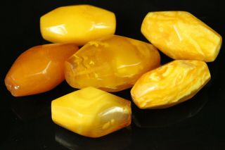 24 Gr.  Natural Old Antique Butterscotch Baltic Amber Stone Loose Beads B751