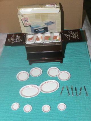 Vintage Pedigree Sindy Hostess Trolley Cart With Accessories And Box 4467
