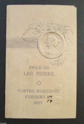 Antique Program / Carnaval De 1927 / Baile De Las Reinas / San Juan Puerto Rico