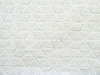 Off - White Crochet Bedspread With Star Design And Popcorn Stitch - 65 " X 85 "