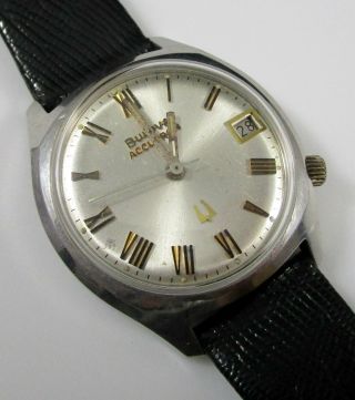Bulova Accutron Wristwatch Vintage 34mm Case Runs