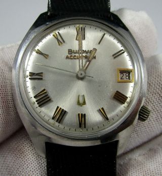 Bulova Accutron Wristwatch Vintage 34mm Case Runs 5