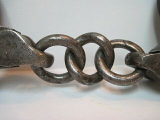 Antique Pair 19th Century Patent Marked Hand Forged Handcuffs - No Key 2