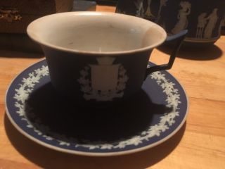 Wedgwood Jasperware 1900 Antique Portland Blue Dip Teacup & Saucer Canada