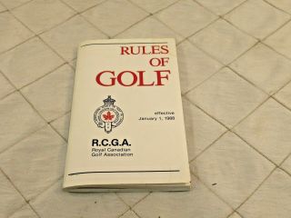 Royal Canadian Golf Association Rules Of Golf 1988 Vintage Book Rcga