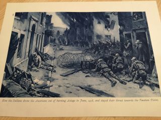 Ww1 Antique Illustration Wwi Italian Troops Driving Austrians Out Of Asiago 1916