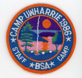 1986 Uwharrie Camp Staff Patch North Carolina Nc Bsa