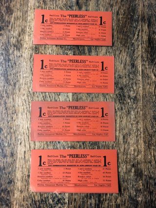 Antique Cardboard Insert Cards For 1 Cent Penny Ball Gum Machines