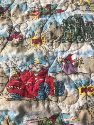 Vintage He - Man Masters of the Universe Like Race Cars Blanket Quilt Home Made ? 2