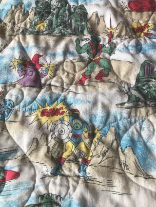 Vintage He - Man Masters of the Universe Like Race Cars Blanket Quilt Home Made ? 5