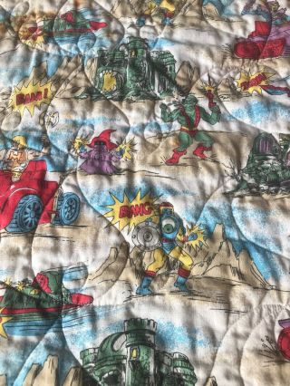 Vintage He - Man Masters of the Universe Like Race Cars Blanket Quilt Home Made ? 7
