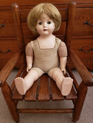 Antique/vintage 20 " Marked Century Doll Co Compo Head,  & Limbs - Cloth Body