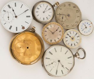 Antique Swiss? European Pocket Watches And Movements Some Partial Parts