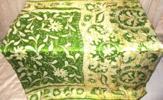 Green Cream Pure Silk 4 Yard Vintage Sari Saree Deal Bargain Indien Ace1t