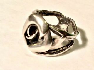 Vtg/Antique “Sydney Smith” Sterling Silver Art Nouveau Flower Ring - Sz.  6.  5 4