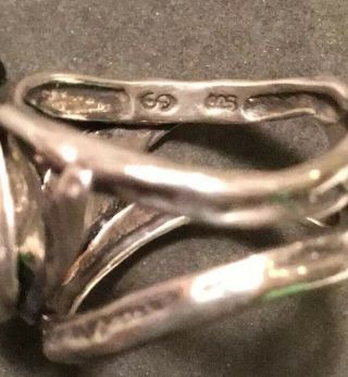 Vtg/Antique “Sydney Smith” Sterling Silver Art Nouveau Flower Ring - Sz.  6.  5 6