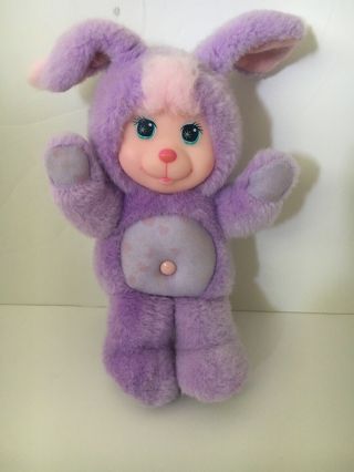 Vtg 1990 Mattel Magic Nursery Pet Purple Bunny Vinyl Face Soft Plush