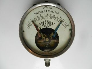Antique Type Ch Pressure Regulator Gauge By L.  R.  Teeple Co.  Industrial Steampunk