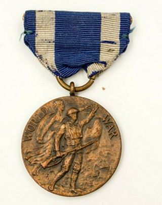 Wwi U.  S.  State York Service Medal Antique Military War Nyc Ribbon 1914 - 1918