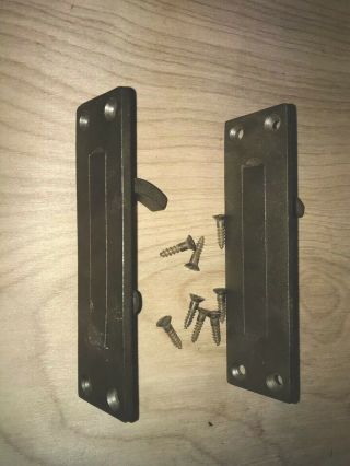 Antique Pocket Door Edge Pulls.  Cast Iron.  With Mounting Screws.