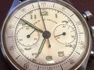 Ar & Je Meylan 2 Register Chronograph Antique Watch