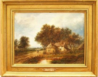 Fine 19th Century P Nasmyth Figures In Landscape Signed Antique Oil Painting