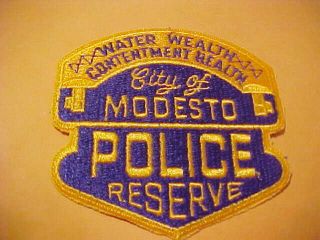 Modesto California Reserve Police Patch Shoulder Size