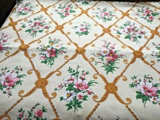 Vintage French Cotton Fabric 1950s Floral Patchwork,  Shabby Chic - 1 Metrelx60cmsw