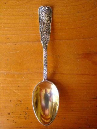 Antique Sterling Silver Teaspoon,  Gorham,  St.  Cloud Pattern 1885 Gold Wash