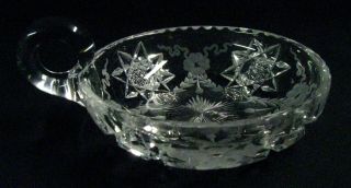 Beauty Antique Signed Hawkes American Brilliant Cut Glass Engraved Hobstar Bowl