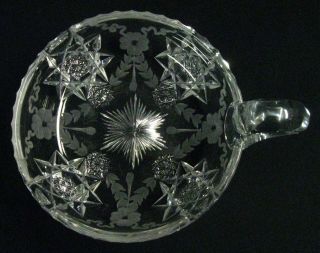 Beauty Antique Signed Hawkes American Brilliant Cut Glass Engraved Hobstar Bowl 2